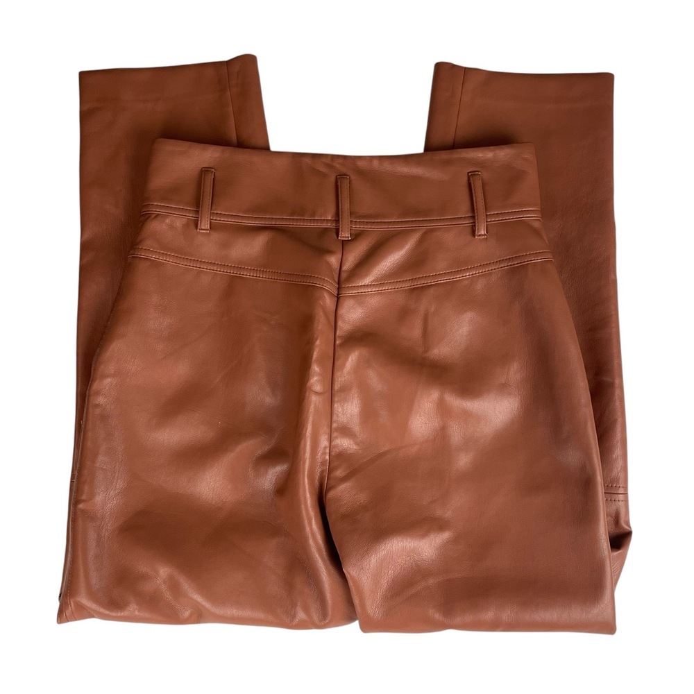 Wilfred Aritzia Brown Vegan High‎ Rise Ankle Pants Size 8 - Picture 3 of 12